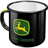 Nostalgic-Art Tasse rétro en émail, John Deere – Logo Black – Idée de cadeau pour fans de tracteurs, Mug de ...