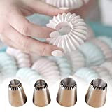 OADAA 4PCS Meringue Cookie Maker Nozzle Tips, Stainless Steel Cupcake Decorating Supplies Piping Icing Tips, Ring Cookies Mold Tube Icing ...