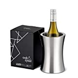 Oak & Steel - Rafraîchisseur de Bouteille de Vin & de Champagne en Acier Inoxydable Premium avec Boîte Cadeau - ...
