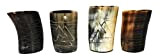 Odin and Waves - Lot de 4 verres à liqueur en corne naturelle polie, 10 cm, parfaits pour servir des ...