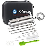 Ofargo 304-Stainless Steel Meat Injector Syringe with 3 Marinade Needles and Travel Case for BBQ Grill Smoker, 2-oz Large Capacity, ...