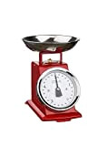 OGO LIVING - balance de cuisine mécanique - 7915011 - pèse jusqu'à 5kg, graduation 20g - rouge
