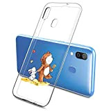 Oihxse Compatible pour Silicone Samsung Galaxy A70/A70S Coque Crystal Transparente TPU Ultra Fine Souple Housse avec Motif [Elephant Lapin] Anti-Rayures ...