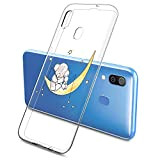 Oihxse Compatible pour Silicone Samsung Galaxy A70/A70S Coque Crystal Transparente TPU Ultra Fine Souple Housse avec Motif [Elephant Lapin] Anti-Rayures ...