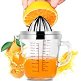 OldPAPA Presse-Agrumes Manuel Presse-Citron Orange Agrumes avec Tasse à Mesurer en Verre de 20oz et Alésoir en Acier Inoxydable