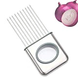 Onion Slicer Holder, Stainless Steel Onion Holder for Slicing, Convenient Onion Slicers, Food Slice Assistant, Stainless Steel Onion Holder Slicer ...