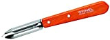 Opinel Couteau à éplucher en acier inoxydable Sandvik pour droitiers et gauchers Manche en bois de hêtre orange