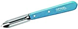 Opinel Couteau à éplucher en acier inoxydable Sandvik pour droitiers et gauchers - Manche en bois de hêtre bleu clair ...