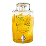 Orion Distributeur de boisson en verre avec robinet à limonade et verres à zapfhahn rétro 8 l