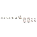 OWLEEN Service à thé miniature 15 pièces en porcelaine avec tasse et assiette, imprimé floral coloré