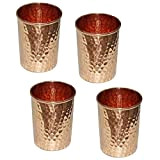 (Pack of 2) - Handmade pure Copper glass cup for water india (Pack of 2)