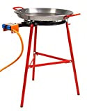PAELLA de cuisine/Kit – 55 cm Garcima Poêle à paella en acier poli – 400 mm + Brûleur à gaz – Valence de Paella