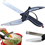 PARENCE - Cutter,2 en 1 Chopper Cutter & Multifonction Cuisine Aliments Ciseaux Remplacez Vos Couteaux de Cuisine et Planche à ...
