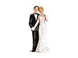 Party Deco PF14-KARTON – Figurine – Décoration représentant la mariée et Le marié, pour gâteau de Mariage