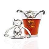 Passoire à thé en acier inoxydable, singe mignon infuseur de feuilles de thé en vrac crépine à bille diffuseur de ...