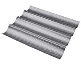 patisse 03665 - Moule à Baguettes, Ficelles, Pains ou Tuiles 4 compartiments en Acier Revêtu Perforé Silver-Top - gris argenté ...