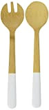 Pebbly NBA105 Couverts à Salade, Bambou, Blanc, 31 x 10 x 5 cm