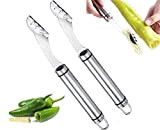 Pepper Seed Corer Remover, Stainless Steel Pepper Seed Corer, New Pepper Corer Remover with Serrated Slice, Vegetable Seed Remover with ...