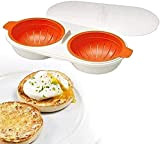 perilla Microwave Egg Poacher, Double Layer 2 Cavity Microwave Egg Poacher,Egg Steamer, Quick Egg Cooking, BPA Free Egg Maker, Reusable ...