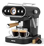 Petra PT5108VDEEU7 Machine à Expresso 3 en 1, Cafetière Espresso avec Buse Vapeur, Compatible avec les Capsules 30/54mm & Café ...