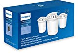Philips 3 Cartouches de rechange pour Carafe filtrante PHILIPS AWP201 - Microfiltration calcaire, chlore, plomb et pesticides.