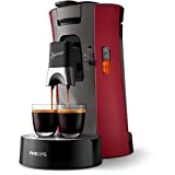 Philips CSA240/91 Machine à Café à Dosettes SENSEO Select Eco, Intensity Plus, Crema Plus, Fonction Memo - Rouge intense