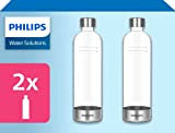 Philips Water Lot de 2 bouteilles de conservation ADD916/10, 2 x 1 L, compatible Sodastream Transparent