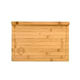 Planche de cuisine en bois MasterChef, planche à découper en bambou, pour viande, jambon, pain, fromages, planche à découper avec ...
