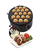 Plaque de barbecue, Machine électrique Takoyaki à 18 cavités pour faire des boules de crêpes Poffertjes poêle à revêtement antiadhésif ...