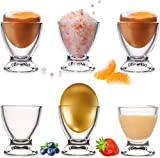 PLATINUX Coquetiers en verre 6 pièces Support d'oeufs Petit déjeuner Brunch Egg-Cup 35ml