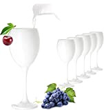Platinux - Lot de 6 coupes à vin - En verre massif - Pour vin blanc, vin rouge et eau ...