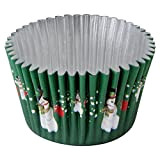 PME - Caissettes à Cupcakes Doublées d’aluminium Motif Bonshommes de Neige, Dimensions Standard Avec Plus Grande Profondeur, Lot de 30