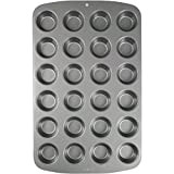 PME CSB111 Moule Anti-adhérent en Acier au Carbone pour 24 Mini Muffins, Acier Inoxydable, Silver, 39.4 x 24.6 x 2.1 ...