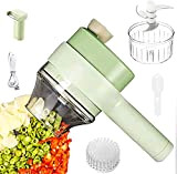 Portable Mini Wireless Food Processor With Brush,4 In 1 Handheld Electric Vegetable Cutter Set,Electric Garlic Chopper,for Garlic Pepper Celery Ginger ...