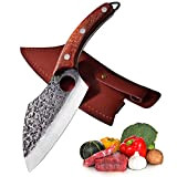 Promithi Couteau de cuisine professionnel, couteau couperet japonais, couteau à hacher, couteau de poche utilitaire, couteau de chef professionnel avec ...