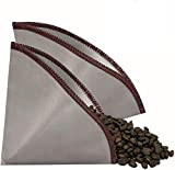 PureHQ Lot de 2 filtres à café flexibles – Filtres à café réutilisables en acier inoxydable sans papier – Filtres ...