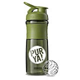 PURYA! SHAKER, Bouteille de fitness pour shakes protéinés et boissons sportives, mélange optimal grâce à la Blender-Ball, sans BPA et ...