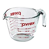 Pyrex 1 Cup Liquid Measuring Cup (also Metric Measurement) with Red Lettering