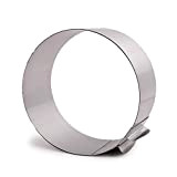 QUMAO (Dia 16-30cm) Moule Cercle à Gâteau Rond Extensible avec Echelle Acier Inoxydable (Diamètre Réglable DE 16 à 30 cm)
