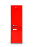 Radiola - RARC250RV - Réfrigérateur Combiné Vintage - Froid statique - Clayettes verres - 249 L (180+69) - Rouge