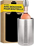 Rafraîchisseur de Bouteille de Vin avec Bouchon Hermétique - Acier Inox à Double Paroi - Garde le Vin Froid Longtemps ...