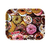 Raw Delicious Plateau à rouler en métal Motif donuts Grand format 35,6 x 27,9 cm