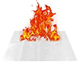Raxove 10 Feuilles de Papier Feu Blanc - Papier Flamme Tour de Magie en Coton,Papier Flamme sans Cendre et sans ...