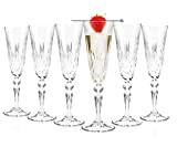 RCR 25600020006 Melodia Luxion Crystal Lot de 6 Verres à Champagne, Flûtes à Champagne en Cristal, 160 ml, Compatibles Lave-Vaisselle, ...
