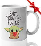 Relationship Coffee Mug Baby Yoda One for Me Valentine's Lover Partner Romantic Men Women Boyfriend Girlfriend Funny Galentine's Cute