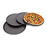 Relaxdays 10019245 Plaques rondes de pizza 4 Plats pour pizza tarte flambées Diamètre 33 cm anti-adhérent mettre au Four en ...