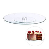 Relaxdays 10026301 Plateau tournant 360° gâteaux Assiette présentation Verre pâtisserie 30 cm Servir décorer, Transparent