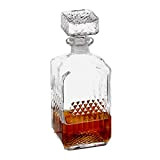 Relaxdays Carafe de whisky, en verre, Décanteur pour whisky, Cognac, rhum, gin, carafe eau de vie, transparente