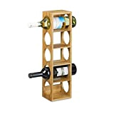 Relaxdays Étagère à vin en bambou HxlxP: 53 x 14 x 12 cm 5 emplacements range-bouteilles 5 étages casier à ...