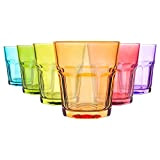Rink Drink 6 Piece Verres de Couleur, l'eau Ensemble - Vibrant Party Cocktail Multicolore Boire Gobelets - 305ml - 6 ...